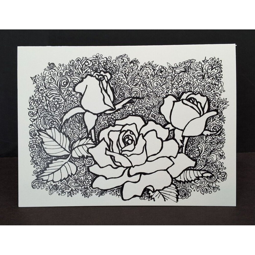 Set of 7 Blank Notecards by Artist Judith DeShong Hall from her "Zen" Collection